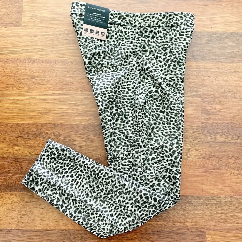 Banana Republic Leopard Mid Rise Sloan Pants